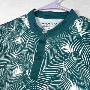 Mantra Blade Collar Polo Shirt Mens Size XL Green Short Sleeve Poly Stretch